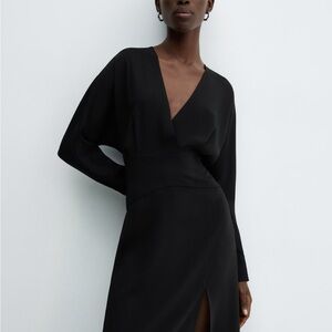 Mango Black Long Sleeve Dress